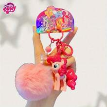 MY LITTLE PONY 1 件装小马宝莉毛球钥匙扣吊坠卡通柔软温柔比奇子月娃娃钥匙扣时尚吊坠、钱包吊坠