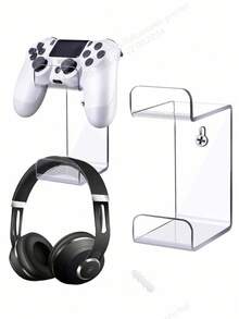 1pc Acrylic Wall Mounted Display Stand, Transparent Storage Rack - Transparent - View 1