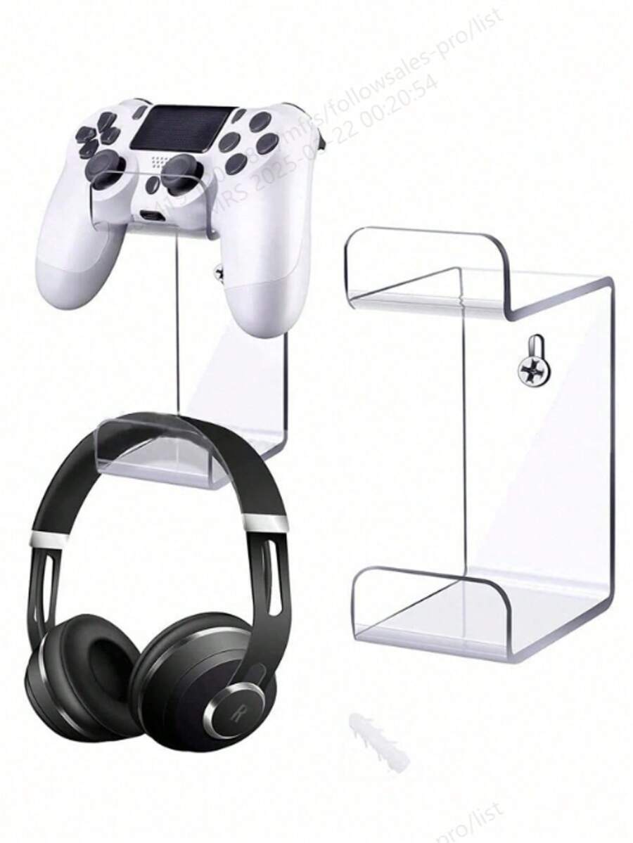 1pc Acrylic Wall Mounted Display Stand, Transparent Storage Rack - Transparent - View 1