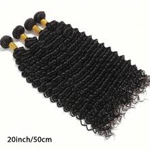 30 40 Inch Curly Human Hair Bundles Brazilian Water Deep Wave 1 3 4 Bundles Raw Hair Extensions Double Weft - Natural Black - View 4