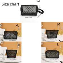 5pcs/Set Black Mesh Organizer Bags, Portable Cosmetic Makeup Toiletry Storage Pouch, Simple Travel Makeup Bag