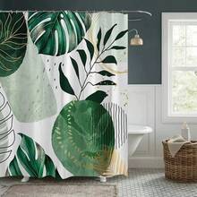 1pc Sage Printed Waterproof Machine Washable Shower Curtain, Home Decor Bathroom Decor Summer - C - View 6