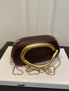 Brown PU Leather Clutch - Ideal For Valentine's Day, Comfortable And Fashionable, Fashion Handbag, Personalized Gift Option, Accessory 2025, Chic Style For All Occasions, Luxury Feel At Affordable Price - Brown - View 1