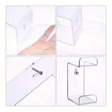 1pc Acrylic Wall Mounted Display Stand, Transparent Storage Rack - Transparent - View 5