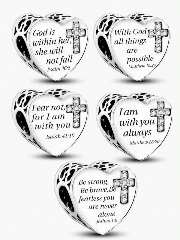 1 PC 925 Sterling Silver Openwork Cross Of God Bead Pendant Diamond Set Pendant Charm Pendant Ball Suitable For Bracelets DIY Women's Jewelry