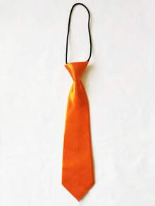 Children's Fashionable Solid Color Pre-Tied Necktie, Children's School Performance Stage Party Wear, Zipper Elastic Neckband Tie Suitable For 3-16 Years Old Kids Daily And Holiday Occasions