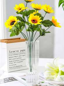 1 件北欧玻璃花瓶彩色透明插花容器植物水培花瓶桌面摆件家居装饰 - 彩色 - 查看 6