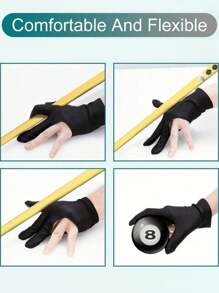 5 Piezas Guantes de billar abiertos de 3 dedos, guantes antideslizantes para snooker y billar, accesorios deportivos transpirables para el billar y fitness