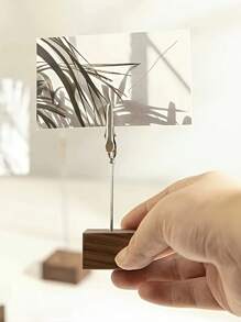 10 piezas Soportes de menú/Porta tarjetas de lugar de madera, adecuados para etiquetas de precios, fotos, letreros de escritorio y números de mesa