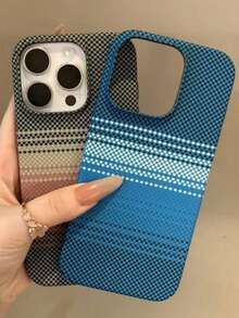 Funda de teléfono con textura de fibra de carbono de lujo, a prueba de golpes, compatible con iPhone 16, 14 Pro, 13, 12, 15 Pro Max, carcasa rígida trasera - naranja gris - Ver 4