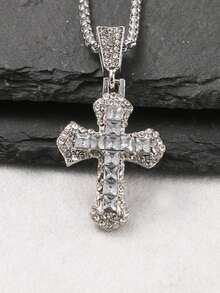 1 件时尚微镶嵌吊坠项链，适合日常佩戴，欧美珠宝，简约优雅的设计项链，圣诞节、情人节、新年礼物 - 彩色 - 查看 10