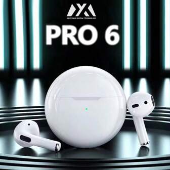 MEIYIXING MEIYIXING PRO 6 Wireless Headphones, Bluetooth 5.3, Gaming Headphones, Sports Headphones, Yoga And Fitness Headphones, High-Fidelity Sound Effect, Low-Latency Headphones, Built-In High-Definition Microphone, Long Battery Life, 150mAh Battery Capacity, Wireless Connection Name "TWS" Wireless Headphones Support USB-C Charging, Adaptive Audio, Personalized Spatial Audio, Suitable For Back-To-School Season And Various Festival Gifts
