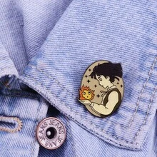 Hal's Moving Castle Sophie Calcifer Flash Badge  Anime Fan Decoration - Silver - View 3