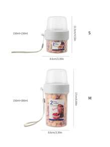 Tazas de desayuno, vasos para llevar, recipientes para cereales y leche con doble sellado, tazas de yogur portátiles con contenedores para cereales, avena o fruta, esencial para la oficina, la universidad, los viajes, los picnics, almacenamiento de alimentos hermético, ideal para bebés, mamás, estudiantes y trabajadores de oficina, suministros escolares de vuelta al cole