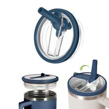 40 盎司可重复使用的玻璃杯盖，适用于可重复使用的玻璃杯盖，防溢防溅玻璃杯盖，适用于杯子和旅行者，返校用品 - 彩色 - 查看 16