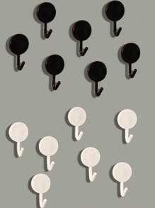 1/10/20 piezas Ganchos de pared autoadhesivos negros, ganchos para puerta sin daños para colgar ropa, ganchos adhesivos fuertes para decoración del hogar, baño, organizador de baño, decoración de otoño, de vuelta a la escuela