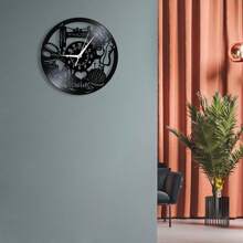 Reloj de pared de vinilo vintage con silueta de máquina de coser, punto de cruz, acolchado, obra de arte retro para decoración de sastre y habitación, reloj de pared silencioso de cuarzo, reloj digital despertador