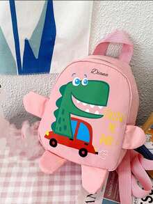 A Custom Bag With A Personalized Name Or Holiday Message. Customize Your Own Backpack. New Fashionable College Style Belt Mini Cartoon Dinosaur Print Decoration Polyester Fabric Zipper Adjustable Shoulder For Children Primary School Students To Go Back Outdoors On Vacation - Multicolor - View 3