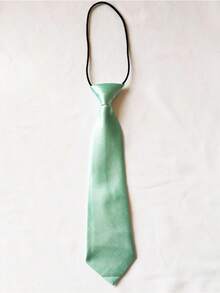 Children's Fashionable Solid Color Pre-Tied Necktie, Children's School Performance Stage Party Wear, Zipper Elastic Neckband Tie Suitable For 3-16 Years Old Kids Daily And Holiday Occasions