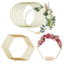 1 件 20 厘米/30 厘米圆形方形金属环 DIY 婚礼花环框架适用于婚礼派对工艺品装饰花环夏季生日礼物海滩返校学校用品房间装饰 - 彩色 - 查看 2