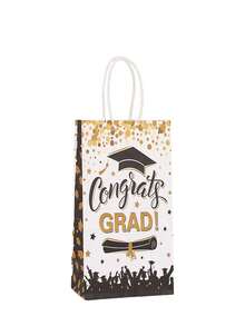 6 pièces Sacs cadeaux de remise des diplômes avec poignées, Sacs en papier de félicitations pour la remise des diplômes 2025, Fournitures pour fête de remise des diplômes, Décorations de cadeaux de bonbons, Convient pour le collège/lycée - Multicolore - Voir 5