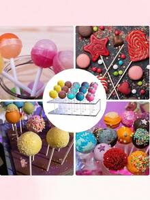1pc Clear Acrylic Cake Pop Stands - 15-Hole Lollipop Display Holders For Colorful Candy Pops, Cupcakes, And Desserts, Perfect For Parties And Events, Party Dessert Display, Vertical Pop Stand, Acrylic Construction, Birthday Party Gathering Table Decoration,Christmas - Multicolor - View 5