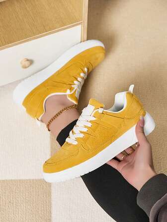 2025 Nya Dopaminfärgade Damsportskor, Festskor Klassiska Färger Rund Tå Snörskor Damskor, Tjocka Sulor Stötdämpande Bekväma Skateboardskor, Julklapp, Födelsedagspresent, Studentskor