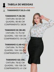 Kit 2 Women's Midi Skirts Premium Evangelical Social Fashion. - 黑色和藍色 - 查看 5