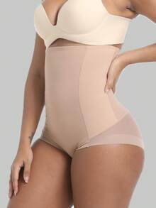 Women's High-Waist Tummy-Control Sheer Ice Silk Seamless Shapewear Underwear For Butt Lifting - Apricot - View 2