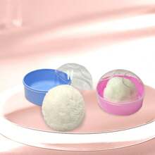 粉扑盒分体婴儿爽身粉盒包含婴儿和儿童用粉扑爱情人节 - 粉色 - 查看 9