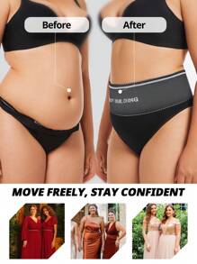 FLARIXA 3Pcs Plus Size Seamless High Waist Thong Women Shapewear Bottom Tummy Control Belly Shaping Panties Body Building Underwear Double Waistband No Rolling Thongs