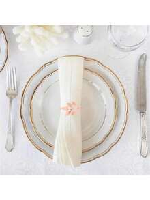 2pcs/6pcs/12pcs Leaf Shaped Napkin Rings, Decorative Napkin Holders For Birthday, Farm House, Wedding, Restaurant, Hotel, Valentine's Day, Banquet, Buffet Table Decor, Party Supplies, Home Kitchen Table Decoration