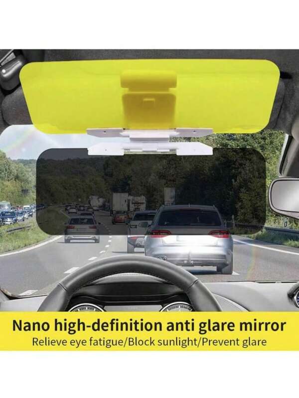 1pc Dual-Purpose Car Sun Visor, Anti-Glare & Protective Against High Beam Lights - ABS Material, Fits Most Vehicles