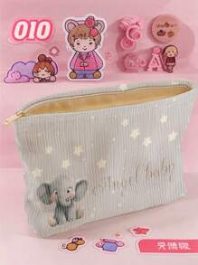 1pc Customized Text Toiletry Bag, Large Capacity Storage Pouch, Suitable For Travel And Daily Use, Personalized, Fashionable, Casual, Cute, Suitable For Children And Teenagers, Print Your Own Name Or Gift To Your Sister And Classmates