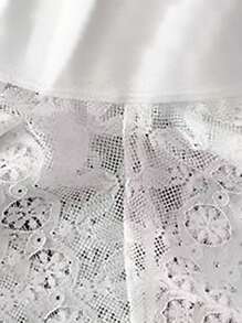 3 peças Tanga com Renda Sexy, Com Laço Grande, Lingerie Sensual Transparente e Avistável