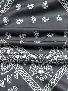 女士时尚休闲优雅度假波西米亚风格随机印花口袋背心中长连衣裙