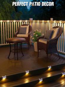 4pcs-Solar Deck Light, Waterproof, Suitable For Outdoor Stairs, Steps, Fences, Railings, Courtyards And Terraces, Solar Deck Light Outdoor, Solar Step Light Waterproof LED Solar Light For Outdoor Stairs, Steps, Fences, Courtyards, Terraces And Access (Warm White)