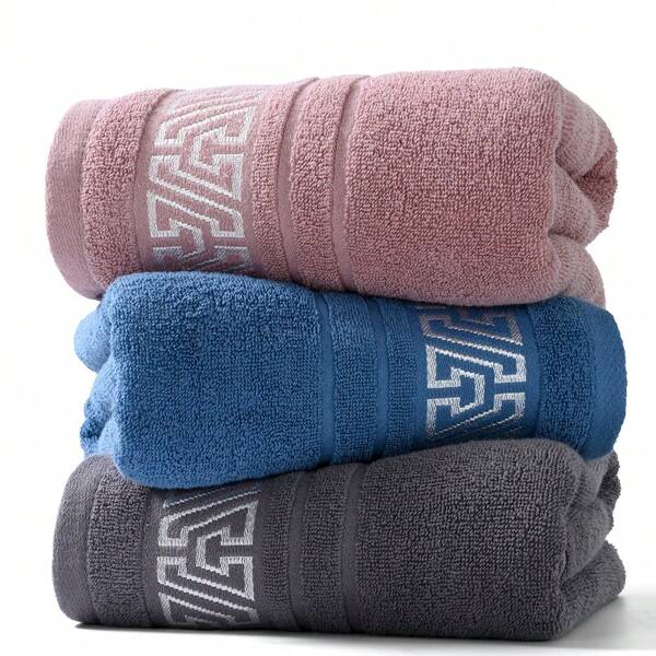 1pc/2pcs Silver Jacquard Face Towel & Bath Towel, Soft & Absorbent, Classic And Luxurious, Suitable For Daily Home Use, Bathing Pool, Shower, Hotel, Beach, Swimming Pool, Etc., Suitable For Adults & Children Back To School For Beauty Salon Home Bathroom