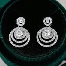 1 Pair 0.5 Carat Diamond Stud Earrings For Women, 925 Sterling Silver VVS1 Moissanite Material, Bridal Jewelry With Gift Box