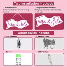 Customized LED Neon Sign Decoration For Room, Personalized Neon Sign Wedding Gift, Holiday Neon Sign Home Decor Wedding Backdrop, USB Powered - 25in/63CM - View 10