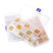 15 - Compartment Gold & Silver Combo Set: Lobster Clasps, Eye Pins, Jump Rings, Bead Caps & Extender Chains For DIY Bracelet Making - Multicolor - View 1