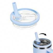 40 盎司可重复使用的玻璃杯盖，适用于可重复使用的玻璃杯盖，防溢防溅玻璃杯盖，适用于杯子和旅行者，返校用品 - 彩色 - 查看 21