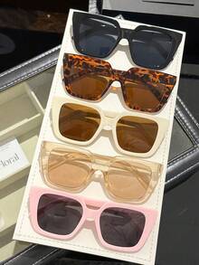 5pcs/Set Retro Cat Eye Sunglasses, Classic Decorative Suitable For Sports, Travel, Beach, Driving, UV Protection, Outings, Festivals, Street Style, Vacations, Sports, Fishing, Driving, Outdoor Activities, Hiking, Golfing, Street Accessories, Parties, Sun Protection Fashionable Shade Elegant Outfit Family Outings Travel Vacation Holiday For Summer Beach Vacation,Outdoor,Travel - 彩色 - 查看 10