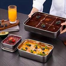 Stainless Steel Rectangular Baking Pans, Square Shape, Non-Stick, Durable, For Tiramisu, Lasagna, And Desserts