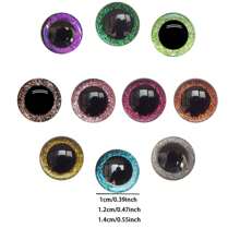 120/180pcs Sparkling Sequin Doll Eyes And Nose Set, Colorful 3D Embroidered Plastic Eyes With Washers, For Amigurumi Plush Toys, Dolls, Puppets, Bears DIY Crafts (Assorted Colors)