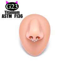 1pc Shiny Luxury! Multiple Zirconia Cool Link Design Unisex Nose Ring Earring, Fashionable Casual Eye-Catching Piercing Jewelry! - Multicolor - View 8