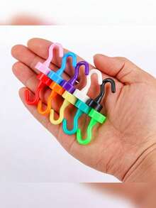 1 Set de ganchos magnéticos coloridos y sin daños, con carcasa de plástico y imán fuerte, sin instalación requerida, sin desorden, adecuados para refrigerador, estantería, puerta