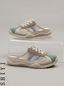 Women Breathable Perforated Slip-On Casual Sports Slides For Daily Wear - Green - View 6