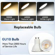 （套装）3个/4个/6个LED吸顶灯 GU10吊灯，可更换灯泡 110V-220V轨道灯，嵌入式射灯，适用于家居装饰卧室吊灯壁灯 - GU10軌道燈(可更換燈泡) - 查看 10