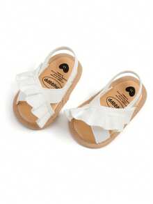 Infant/Toddler Girls' Flower Soft Bottom Sandals, Suitable For Newborns, Pre-Walkers, Crib Shoes - White - View 7